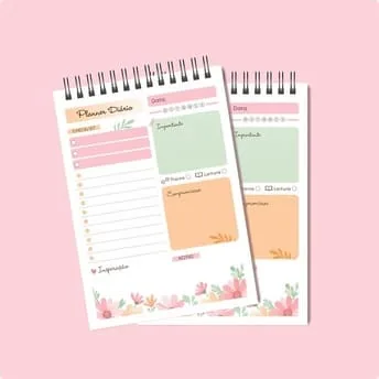Planner diário blocado floral