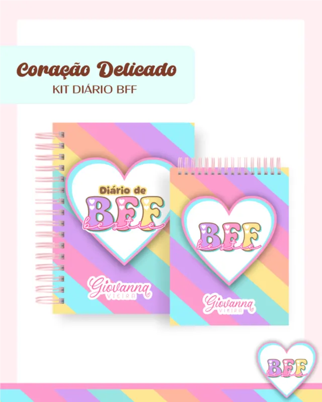 Kit diário BFF coração delicado